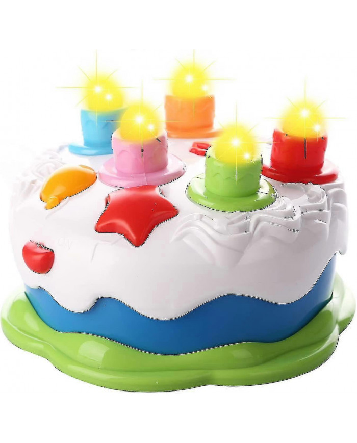 Jouet de gâteau d’anniversaire de bébé avec bougies Jouet de musique pour âge 18m + ans Toddler