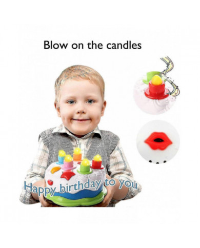 Jouet de gâteau d’anniversaire de bébé avec bougies Jouet de musique pour âge 18m + ans Toddler