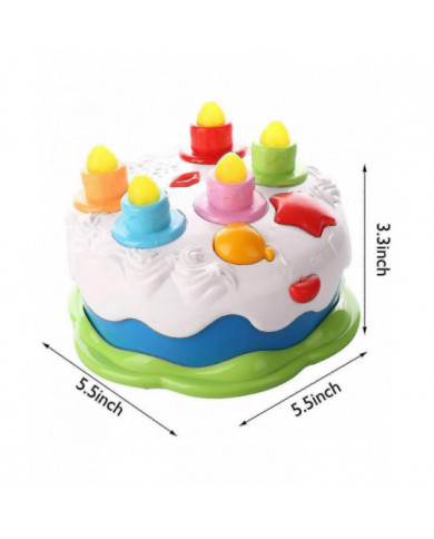 Jouet de gâteau d’anniversaire de bébé avec bougies Jouet de musique pour âge 18m + ans Toddler