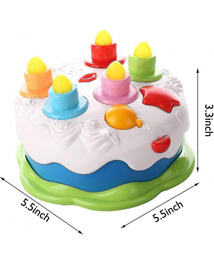 Jouet de gâteau d’anniversaire de bébé avec bougies Jouet de musique pour âge 18m + ans Toddler