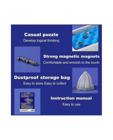 Jeu d’échecs magnétique, 2024 Nouveau jeu de société Magnet Stone Jeu de stratégie, Jeu d’aimant de table amusant [...]