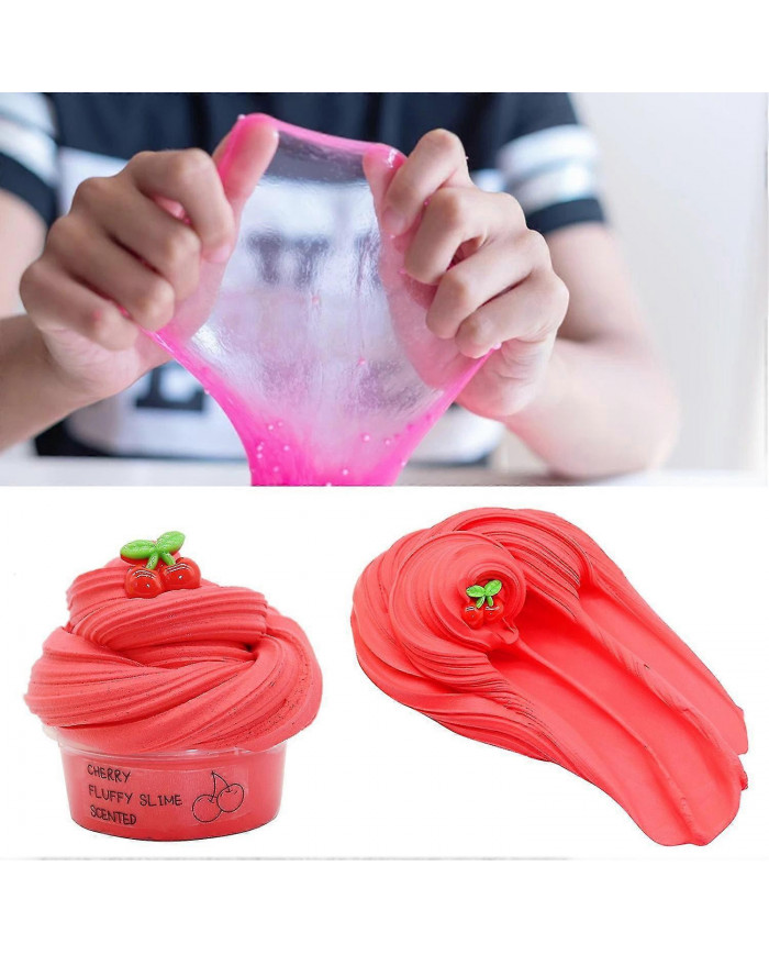 60ml Butter Slime Non-sticky With Charm Super Soft Stress Relief Fruit Cherry Slime Toy For Children