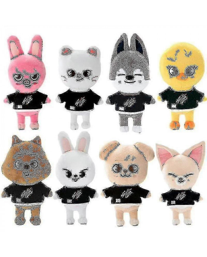 Cartoon Stray Kids Skzoo Peluche Jouets 21cm Peluche Peluche Poupée En Peluche Bbokari Wolf Chan Leebit Dwaekki Jinir