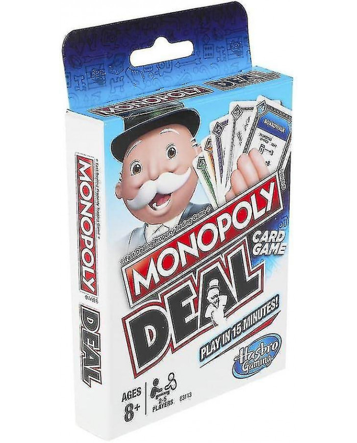 Monopoly Deal Jeu de cartes rapide pour les familles, les enfants de 8 ans et plus et les joueurs de 2 à 5 ans