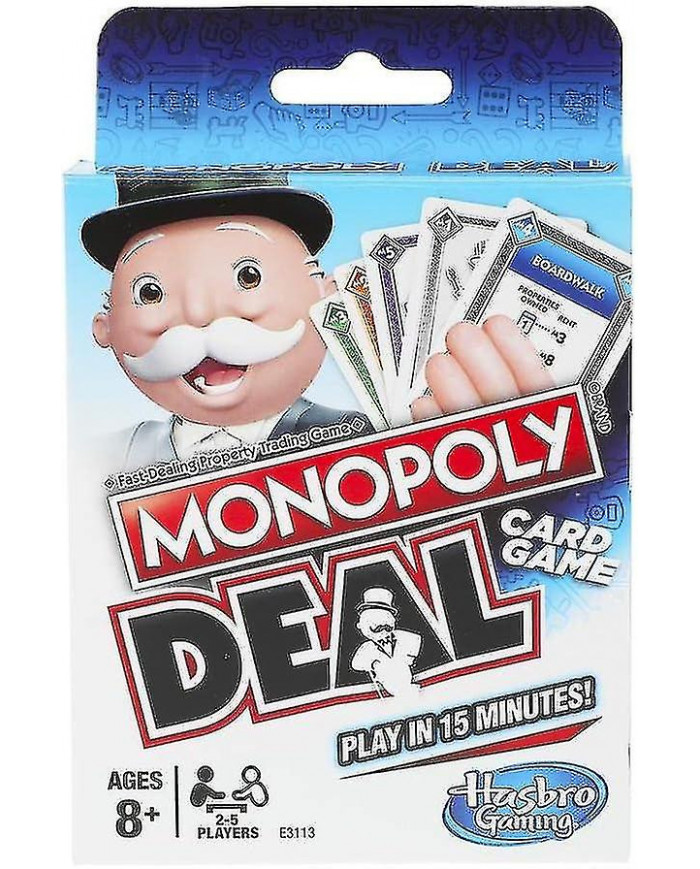 Monopoly Deal Jeu de cartes rapide pour les familles, les enfants de 8 ans et plus et les joueurs de 2 à 5 ans