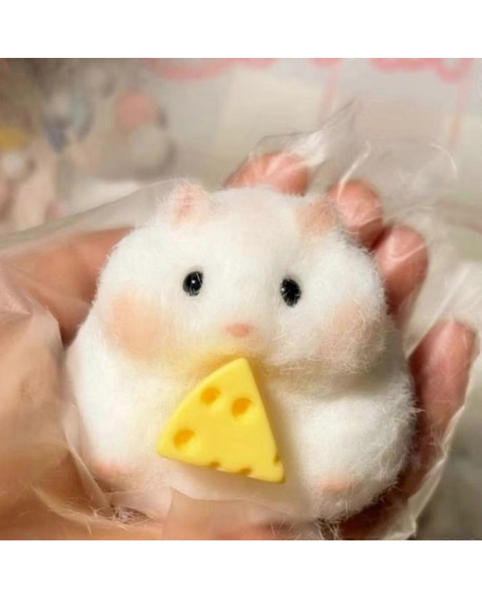 fait à la main Taba Squishy Petit Hamster Silicone Squeeze Jouet pour le soulagement du stress Mignon Hamster [...]