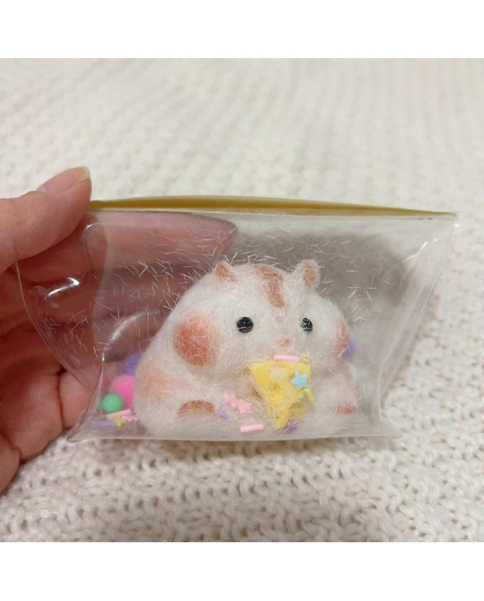 fait à la main Taba Squishy Petit Hamster Silicone Squeeze Jouet pour le soulagement du stress Mignon Hamster [...]
