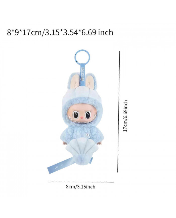 Labubu Peluche Porte-clés Pendentif Jouet Dessin animé avec Accessoires Porte-clés Jouet en peluche LES MONSTRES