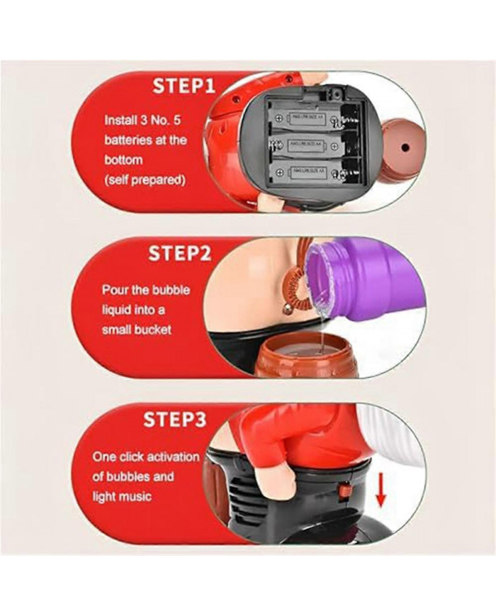 Machine à souffler les bulles du Père Noël drôle avec lumières clignotantes et musique, souffleur de bulles de [...]