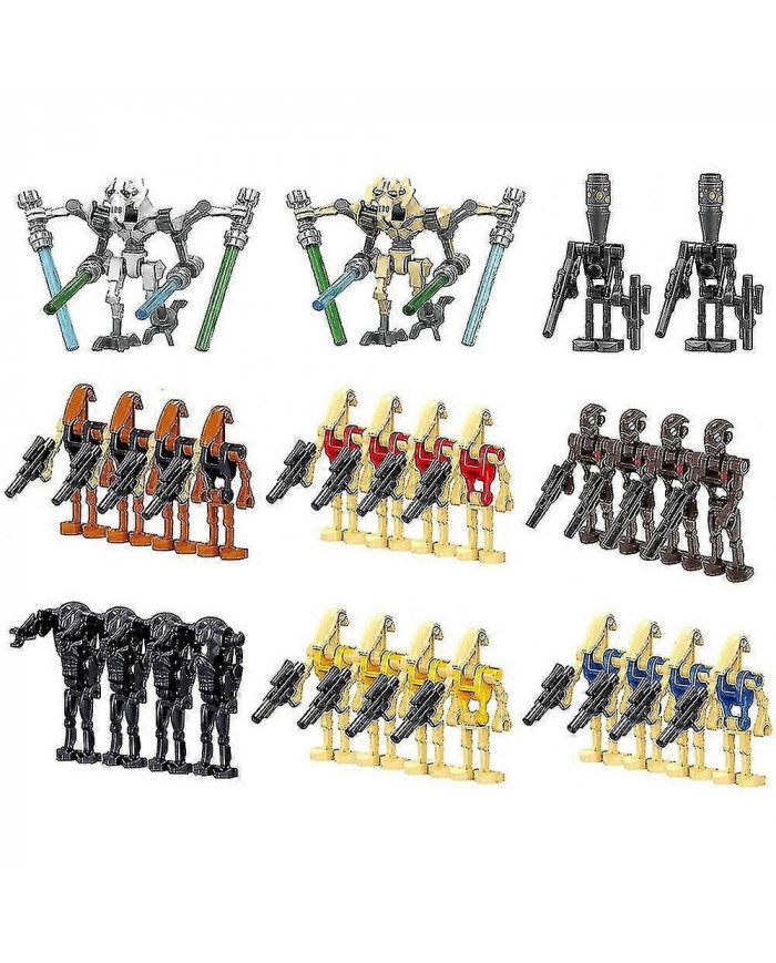 28pcs Pack De Combat Soldats, Généraux Et Droïdes Avec Armes Figurine Ensemble, Blocs De Construction Figurines [...]