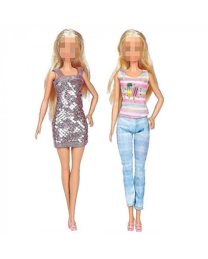 50 Pack Barbie Poupée Vêtements Tops Pantalons Robes Chaussures Mode Fête Accessoires Ensemble Enfants Filles [...]