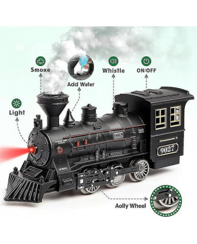 Ensemble de train miniature pour garçons - jouet de train électrique en métal avec locomotive à vapeur, voiture de [...]