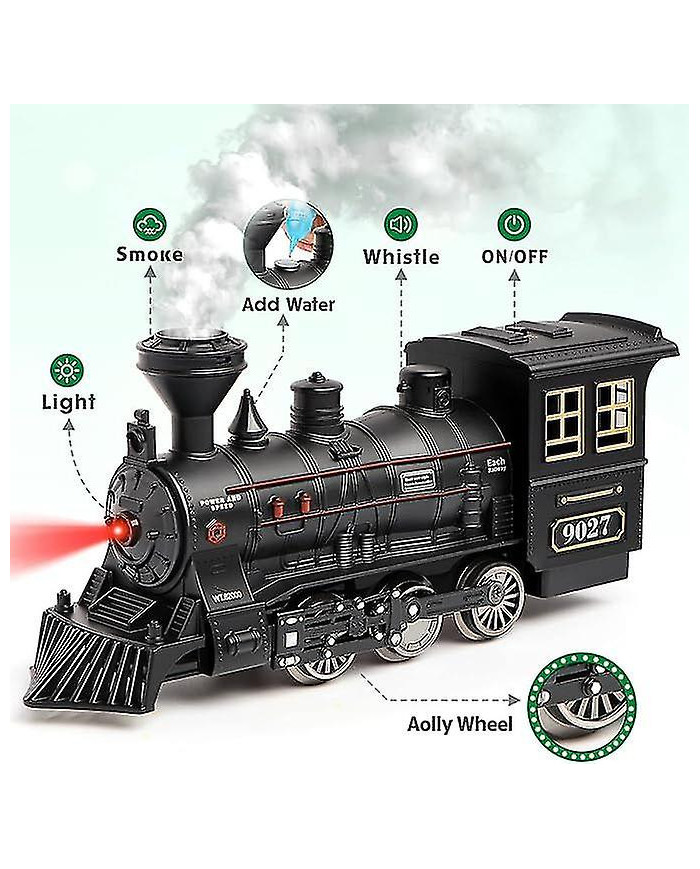 Ensemble de train miniature pour garçons - jouet de train électrique en métal avec locomotive à vapeur, voiture de [...]