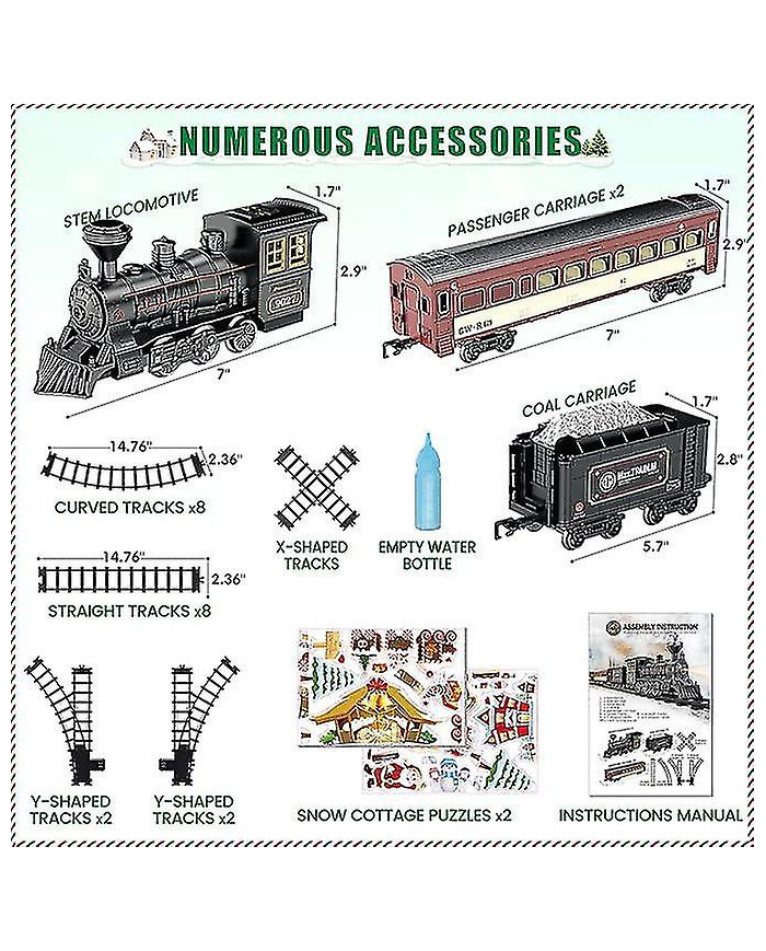 Ensemble de train miniature pour garçons - jouet de train électrique en métal avec locomotive à vapeur, voiture de [...]
