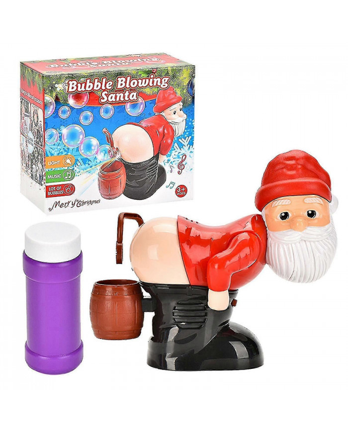 Drôle de père Noël automatique pet machine à bulles avec des lumières clignotantes musique