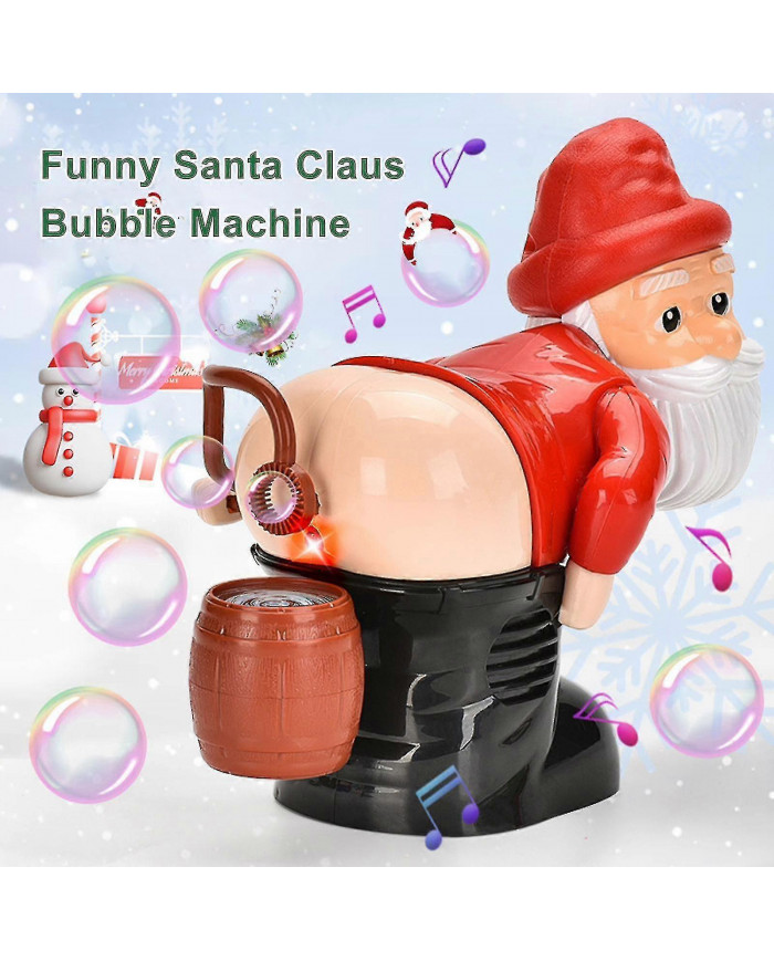 Drôle de père Noël automatique pet machine à bulles avec des lumières clignotantes musique