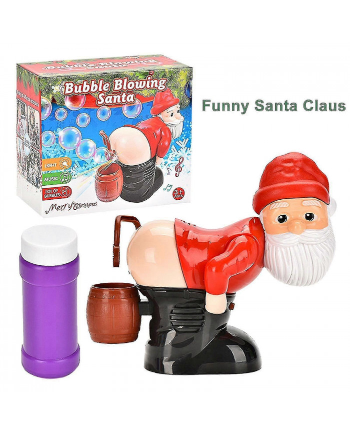 Drôle de père Noël automatique pet machine à bulles avec des lumières clignotantes musique