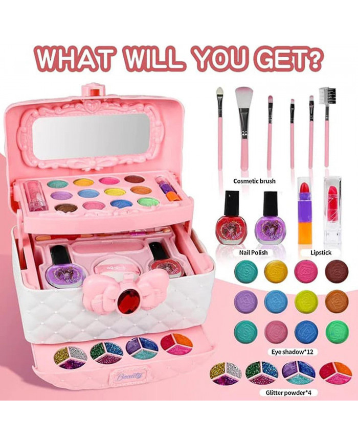 Enfants Lavable Maquillage Filles Jouets - Kit de maquillage pour enfants Maquillage Set Real
