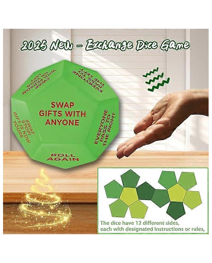 Dés d’échange de cadeaux Santa Swap, 2025 Nouveau - Jeu de dés d’échange, Jeu de dés d’échange de cadeaux de fête [...]