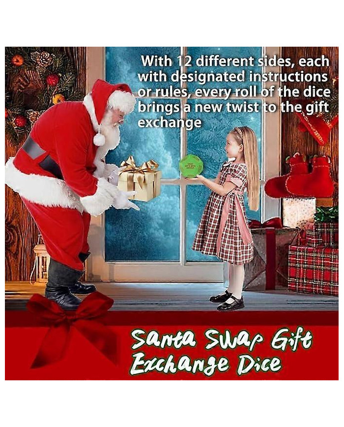 Dés d’échange de cadeaux Santa Swap, 2025 Nouveau - Jeu de dés d’échange, Jeu de dés d’échange de cadeaux de fête [...]