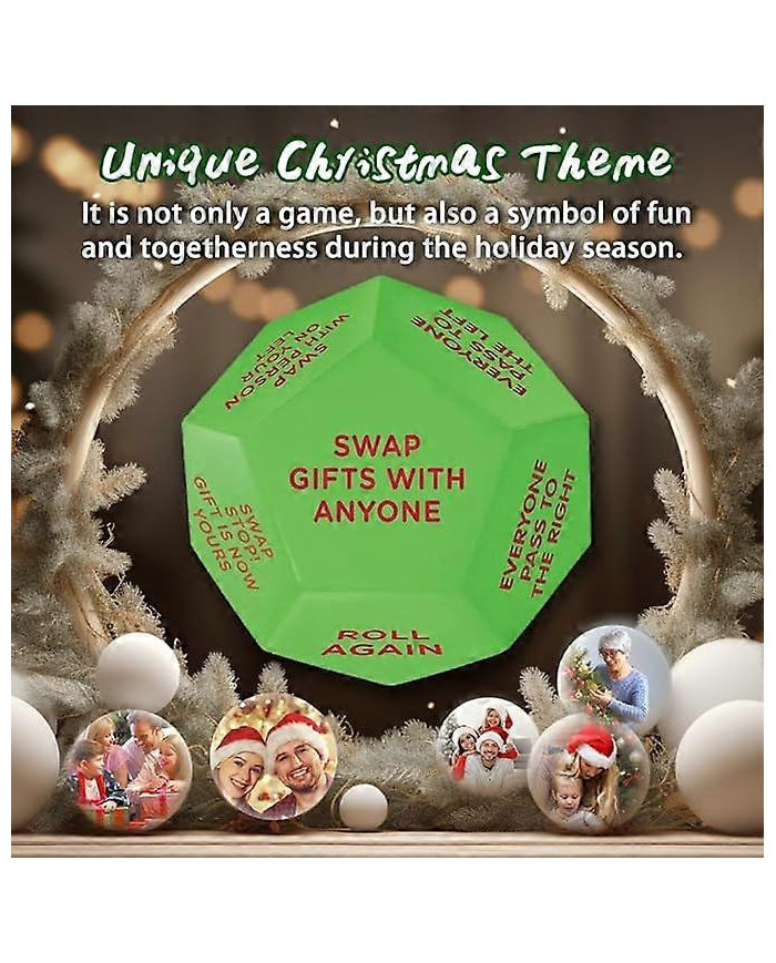 Dés d’échange de cadeaux Santa Swap, 2025 Nouveau - Jeu de dés d’échange, Jeu de dés d’échange de cadeaux de fête [...]