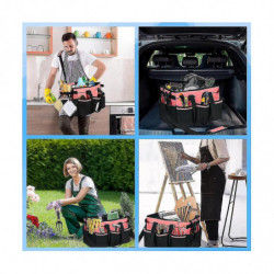 Sac de rangement de nettoyage portable, organisateur d’outils de nettoyage avec sangle réglable, sac étanche avec 4-C8