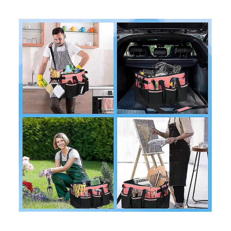 Sac de rangement de nettoyage portable, organisateur d’outils de nettoyage avec sangle réglable, sac étanche avec 4-C8