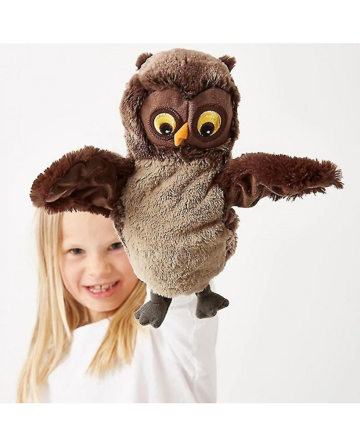Kawaii Cartoon Animal Owl Bird Peluche Main Marionnette Bébé Bedtime Story Cadeau de Noël Cadeau de Noël 25cm