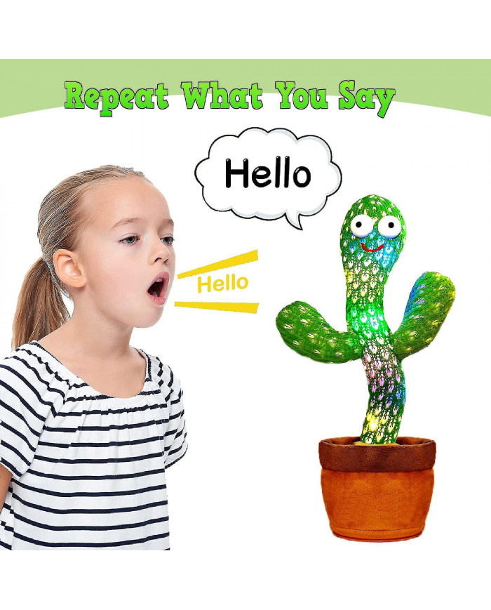 Cactus dansant répète ce que vous dites, jouet en peluche électronique avec éclairage, jouets d’enregistrement de [...]
