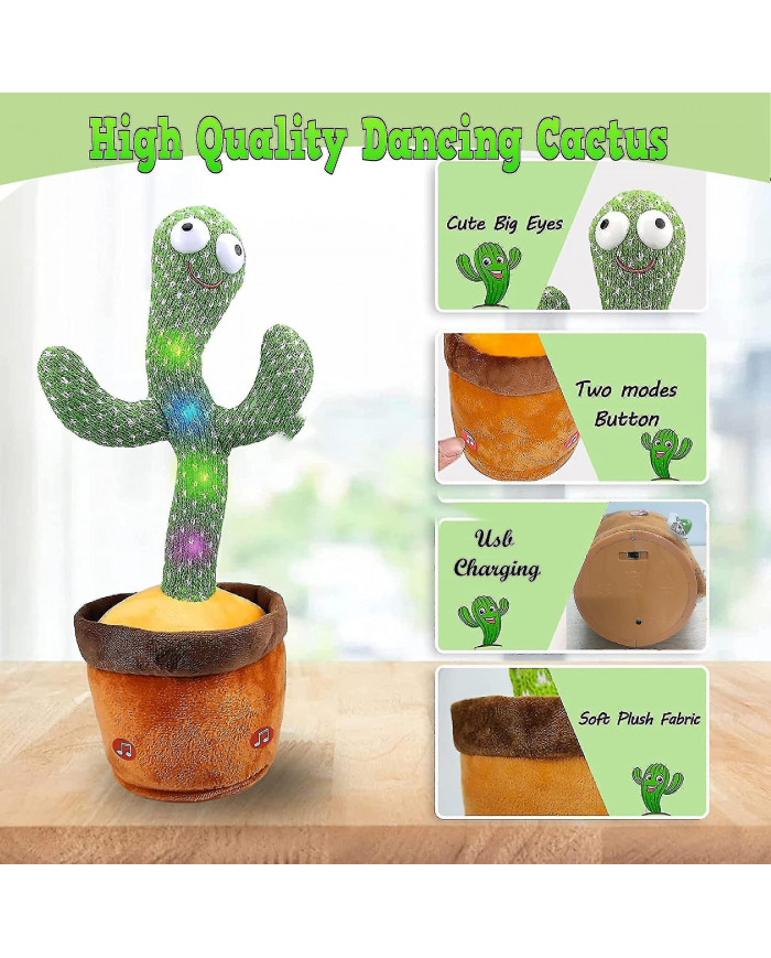 Cactus dansant répète ce que vous dites, jouet en peluche électronique avec éclairage, jouets d’enregistrement de [...]
