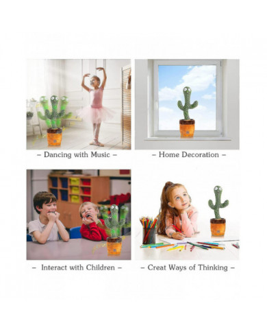 Cactus dansant répète ce que vous dites, jouet en peluche électronique avec éclairage, jouets d’enregistrement de [...]