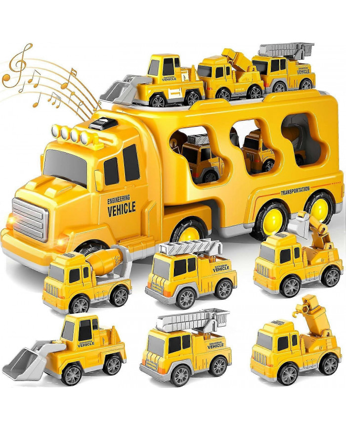 7 en 1 camion friction puissance jouet voiture, camion de pompiers jouets de camion de construction camions de [...]