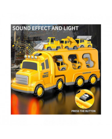 7 en 1 camion friction puissance jouet voiture, camion de pompiers jouets de camion de construction camions de [...]