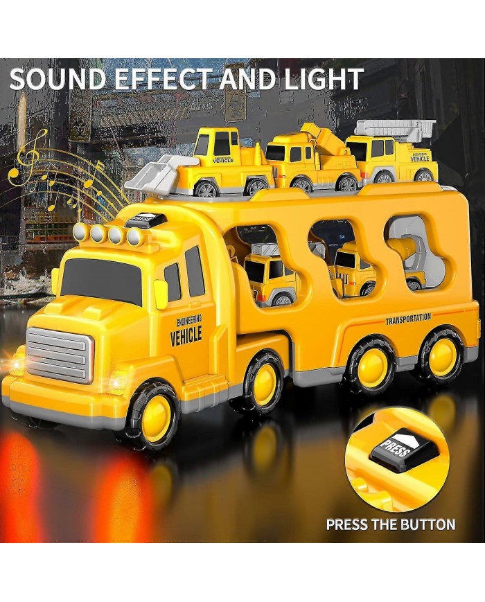 7 en 1 camion friction puissance jouet voiture, camion de pompiers jouets de camion de construction camions de [...]