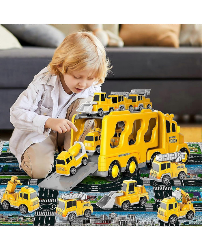 7 en 1 camion friction puissance jouet voiture, camion de pompiers jouets de camion de construction camions de [...]