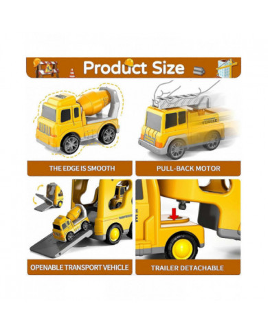 7 en 1 camion friction puissance jouet voiture, camion de pompiers jouets de camion de construction camions de [...]