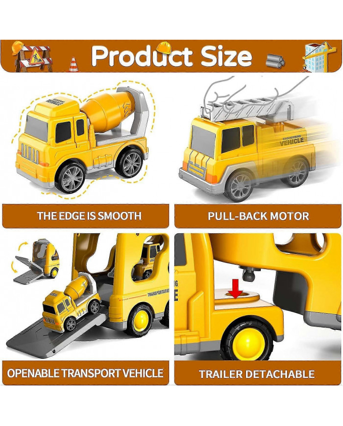 7 en 1 camion friction puissance jouet voiture, camion de pompiers jouets de camion de construction camions de [...]