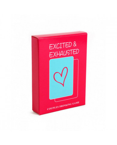 Excited Exhausted Couples Drinking Game Cards Lightweight Portable Game Cards Toy for Date Night