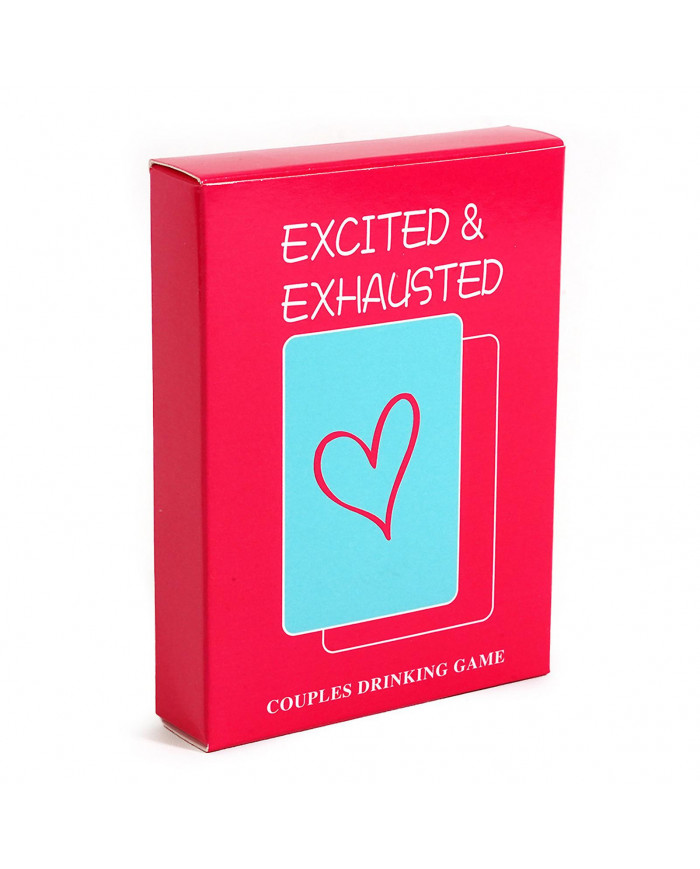 Excited Exhausted Couples Drinking Game Cards Lightweight Portable Game Cards Toy for Date Night