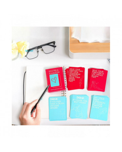 Excited Exhausted Couples Drinking Game Cards Lightweight Portable Game Cards Toy for Date Night