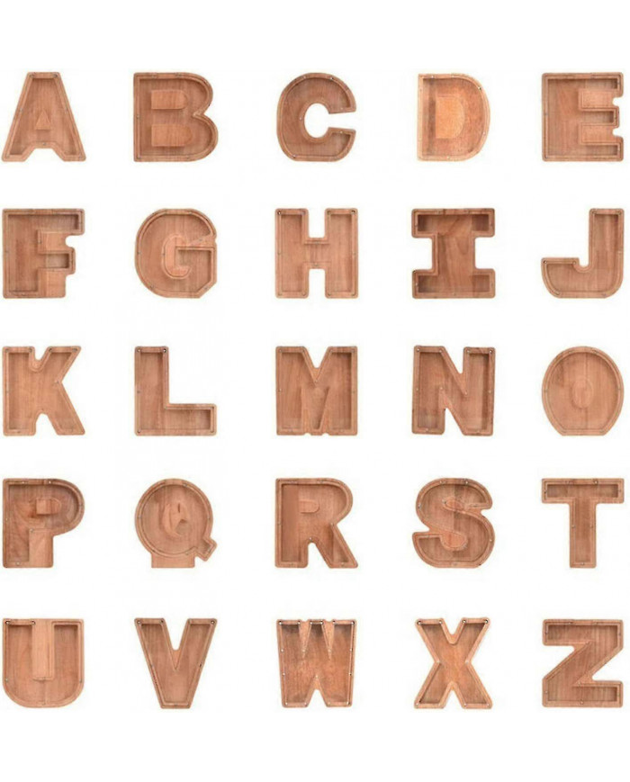 Tirelire en bois Drôle lettre / guitare Pièce de monnaie économiser de l’argent Boîte Enfants Adultes Cadeau