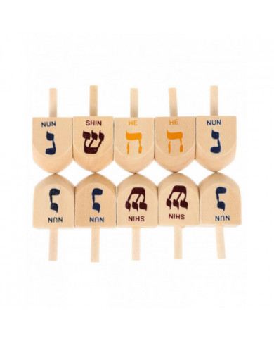 10pcs Hanoukka en bois Dreidel ensemble Roupies classiques pour enfants Hanoukka Bois Dreidel Hanoukka Fournitures [...]