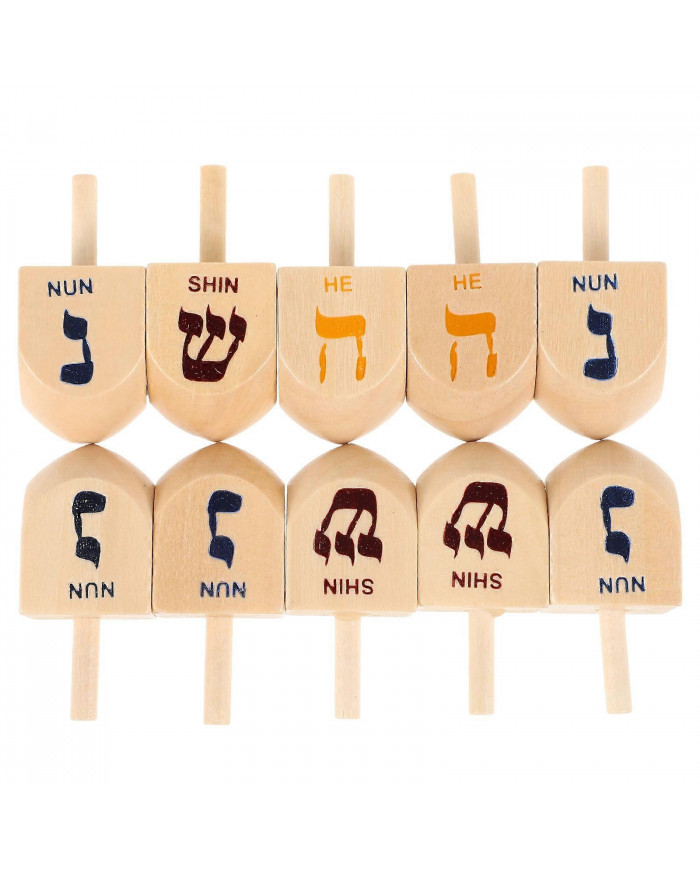 10pcs Hanoukka en bois Dreidel ensemble Roupies classiques pour enfants Hanoukka Bois Dreidel Hanoukka Fournitures [...]