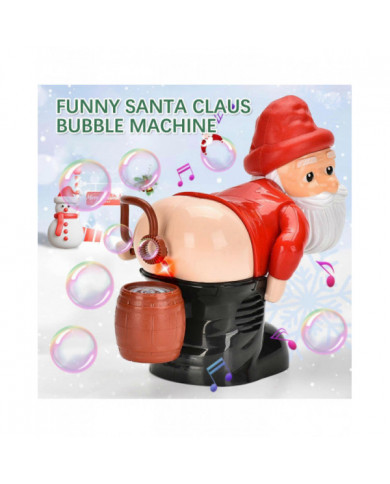 Noël Nouvelle machine à bulles automatique avec lumières, musique, jouets à bulles drôles du Père Noël (solution à [...]