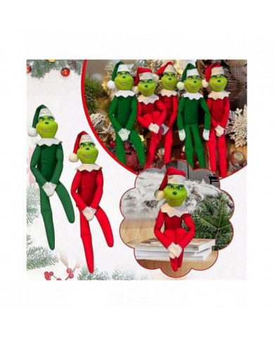 33cm Couple de Noël Le Grinch Peluche Poupée Jouet Noël Décoration Ornement Enfants Cadeau