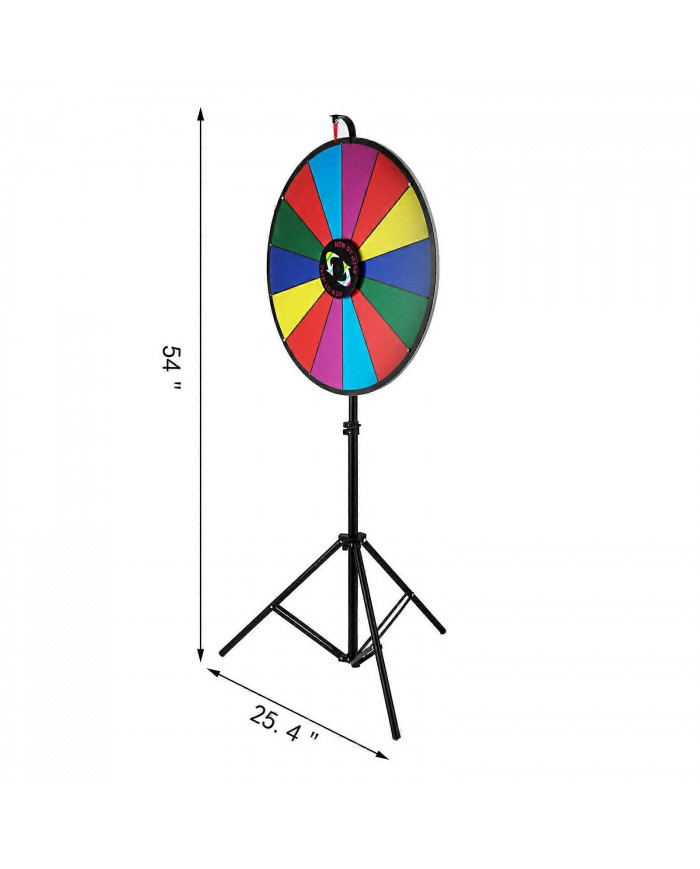 24 « Tabletop Color Prize Wheel 14 Slots Dry Erase Show Fortune Spinning Game
