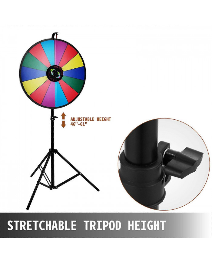 24 « Tabletop Color Prize Wheel 14 Slots Dry Erase Show Fortune Spinning Game