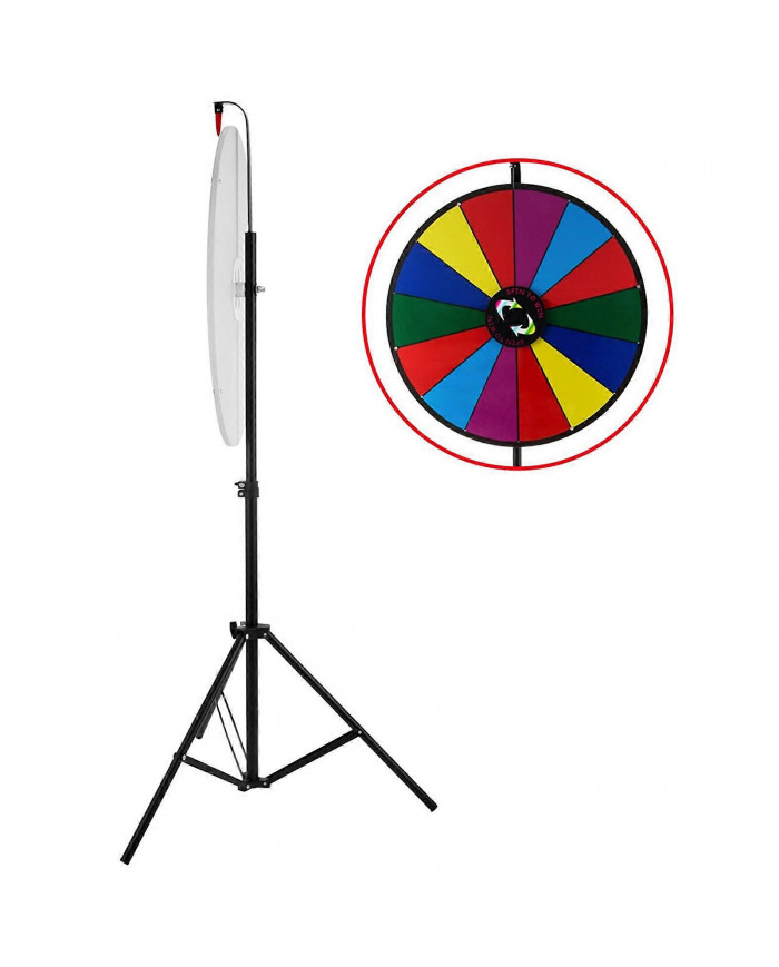 24 « Tabletop Color Prize Wheel 14 Slots Dry Erase Show Fortune Spinning Game