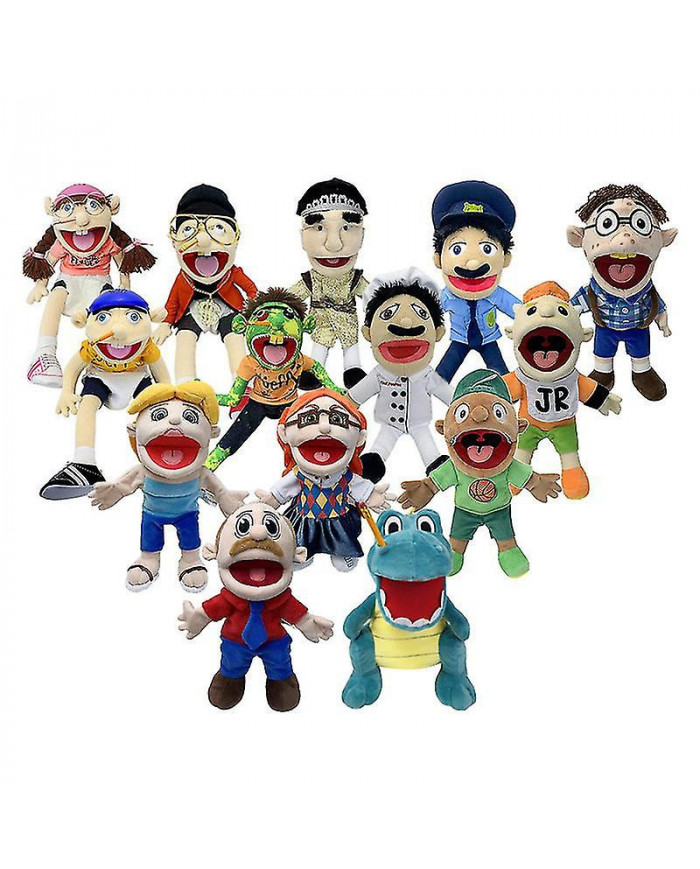 Jeffy Et Feebee Marionnette À Main Grande Poupée Douce Jouets En Peluche Marionnette Enfants Cadeau