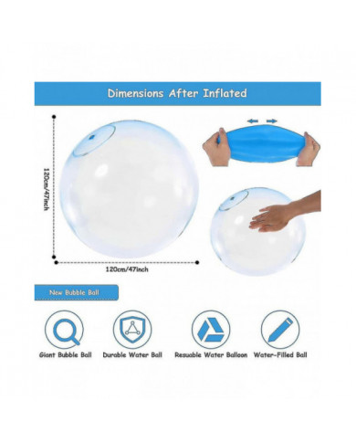 2pcs Enfants Bulle Boule Jouet Géant Gonflable Eau Beach Boule en caoutchouc Jelly Balls Ballskids Bubble Ball Toy [...]